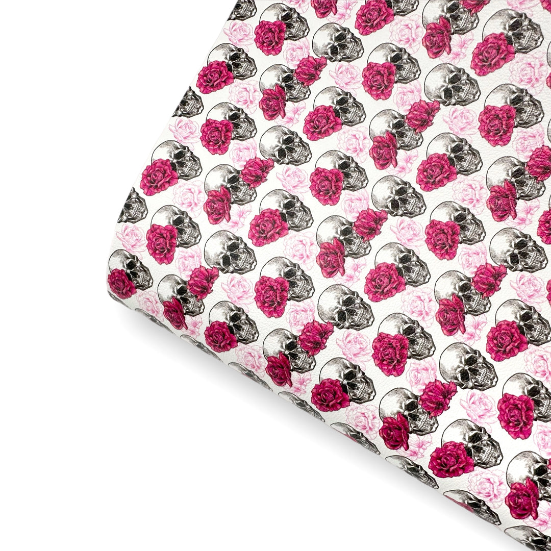 Skull So Pretty Premium Faux Leather Fabric