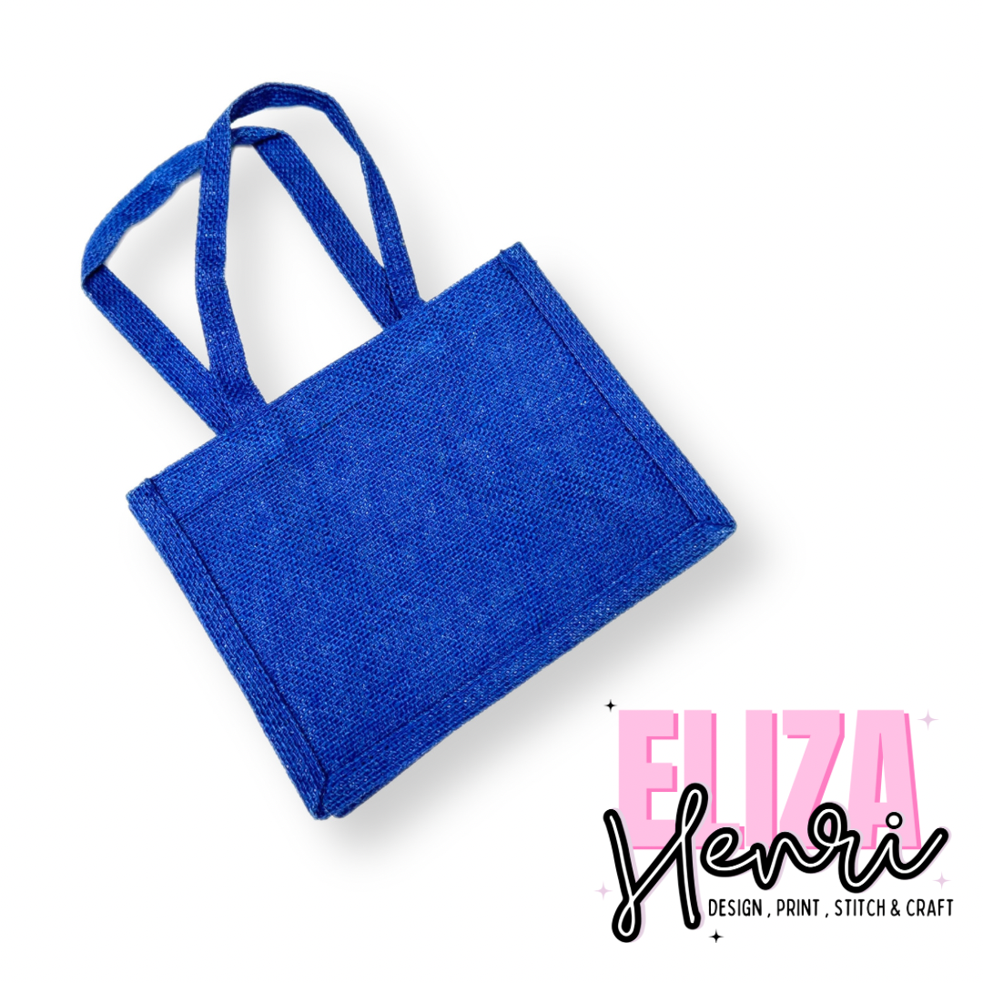 Blue coloured Mini Jute Gift Bags