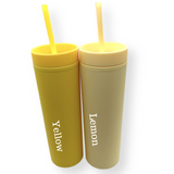 Skinny Tumbler with Straw 16 oz- 31 Colour Shades