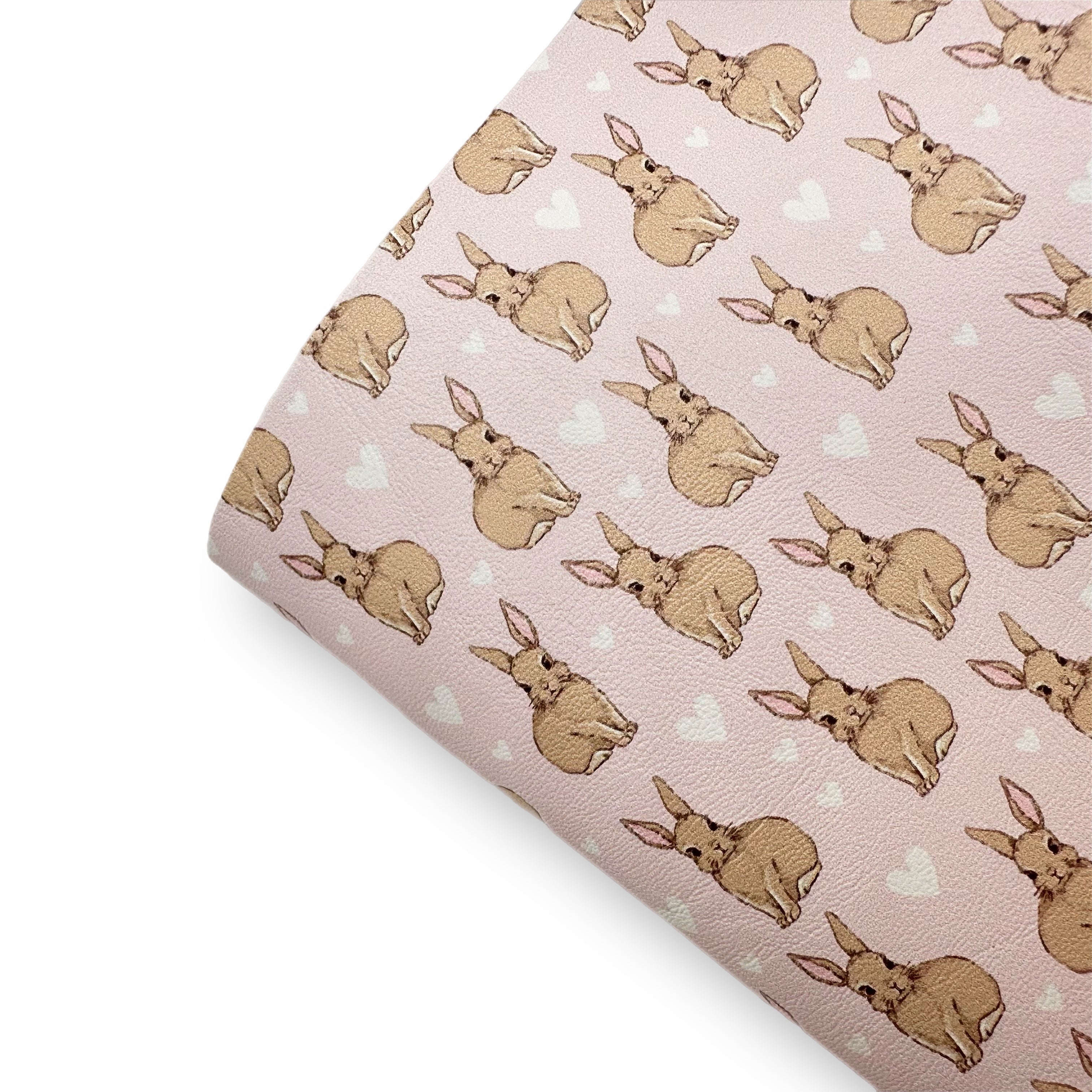 Little Brown Bunny Premium Faux Leather Fabric