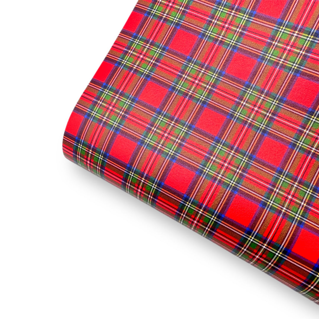 Tartan Time Premium Faux Leather Fabric Sheets