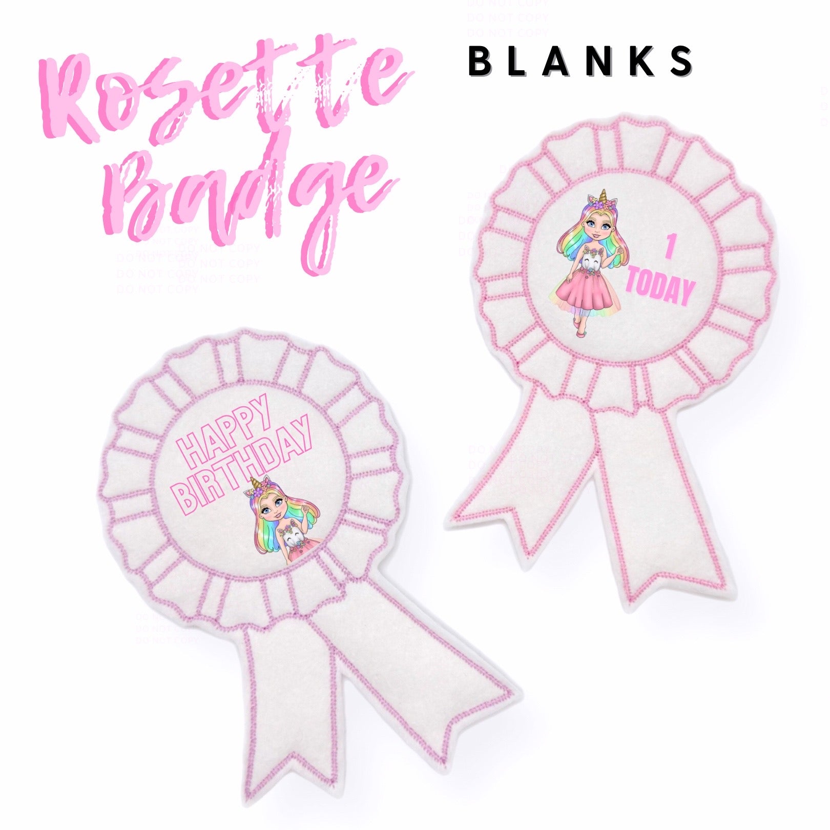 Rosette Blank Embroidered Feltie Badges
