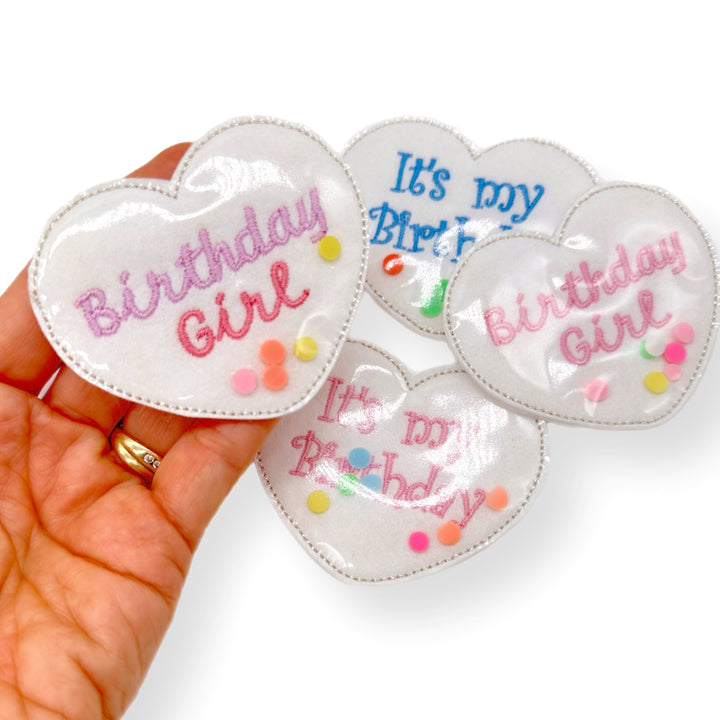 Heart Birthday Badge Face Shaker Felties