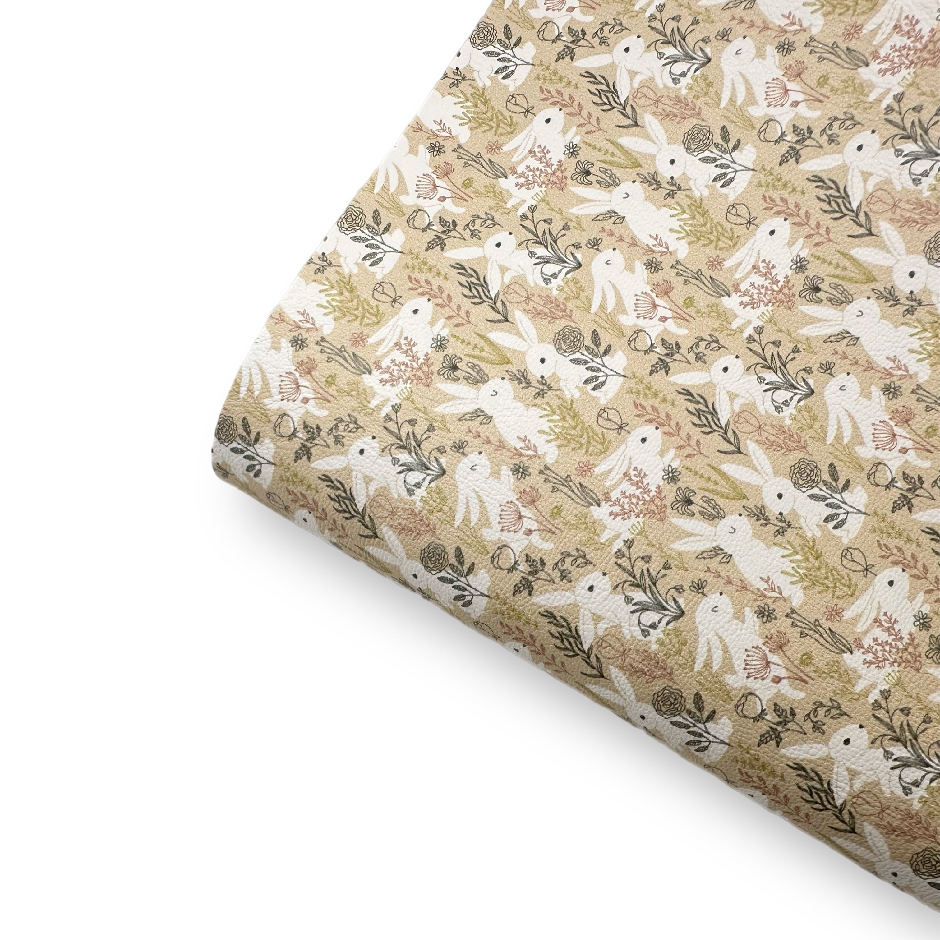 Natural Bunny Premium Faux Leather Fabric
