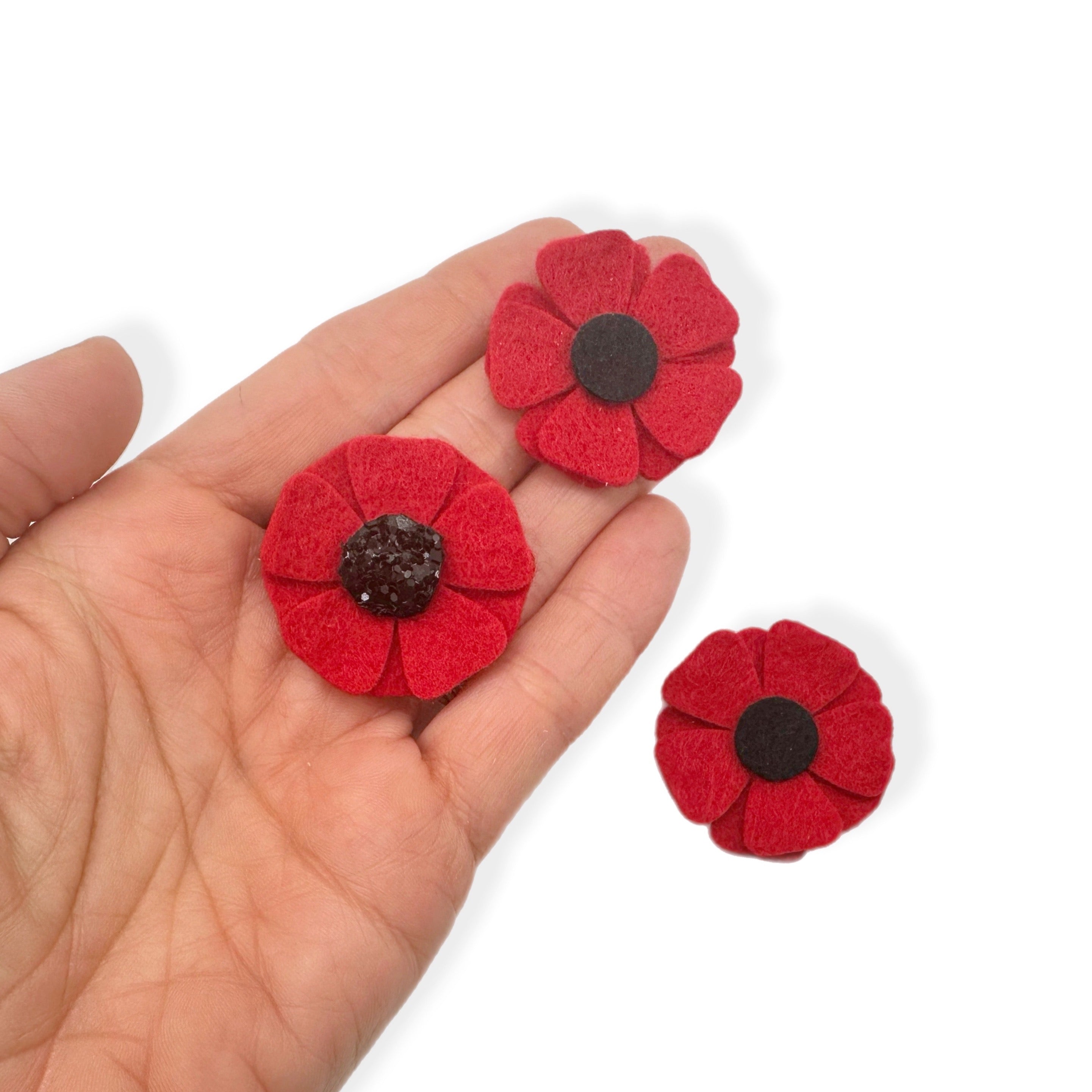 Poppy Flower Pre Cuts Wool Blend- 3 Pack