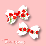 Poppy Floral Garland Faux Leather - Mega Bow Strips