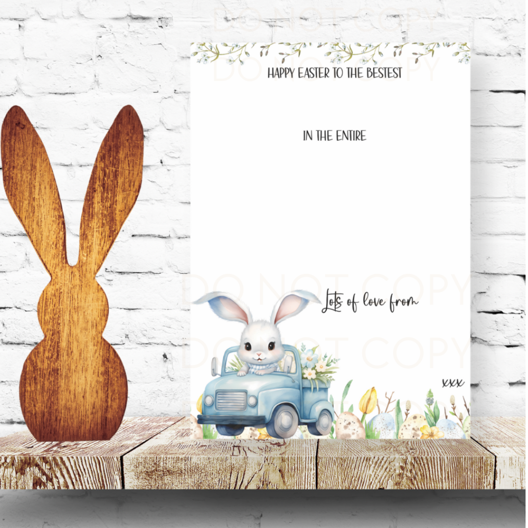 Easter Boy Bunny Galaxy Boards- Premium Card