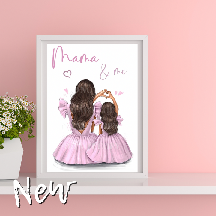 Mama & Me Girly Premium Card or Canvas Prints