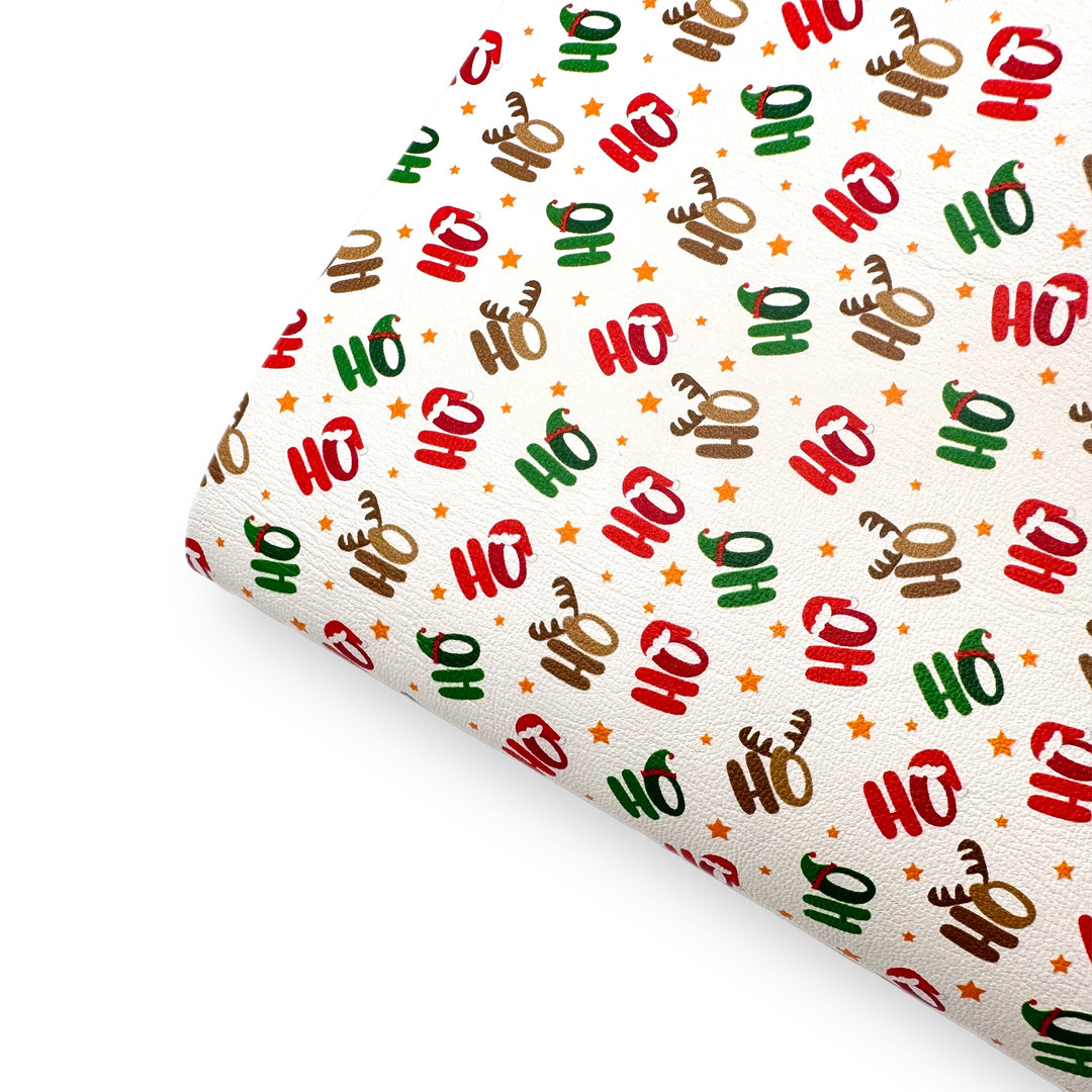 Ho Ho Ho Premium Faux Leather Fabric Sheets