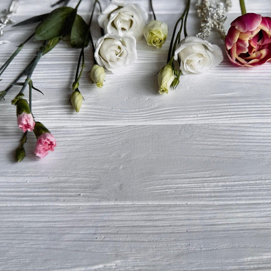 Soft Wooden Florals Effect Canvas Photography Background