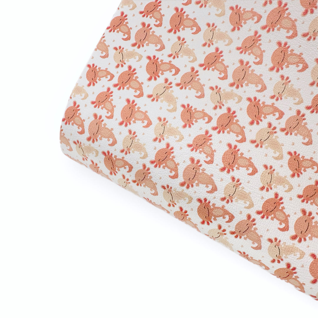 Baby Axolotls Mix Up Premium Faux Leather Fabric