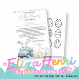 Easter Bunny Boy Blue Easter Certificate Digital Download