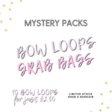 Mystery Bow Loops Grab Bag- 10 Bow Loops, Pre cUTS or Cutout Bow Mixed Packs