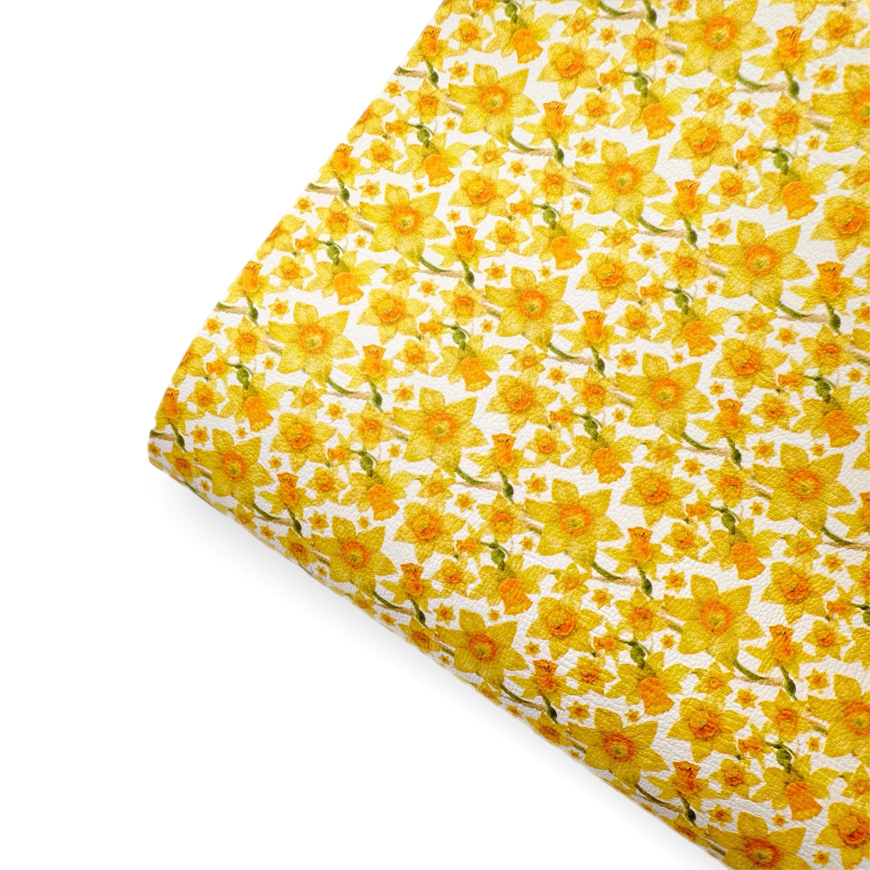 Daffodils Premium Faux Leather Fabric