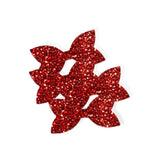 Little Red Pre Cut Chunky Glitter Bow Tails & Centres 3.5”- 4 Pack