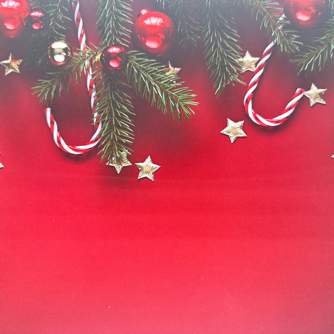 Red Xmas Garland Canvas Photography Background