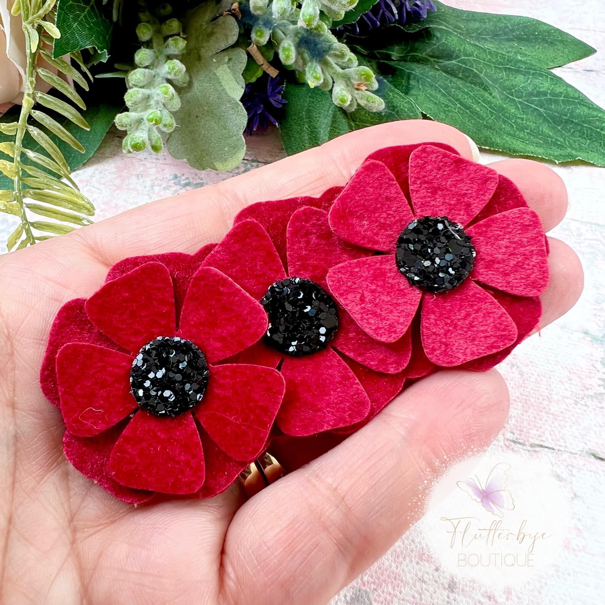 Poppy Flower Clip Pre Cuts- Snap Clip Set