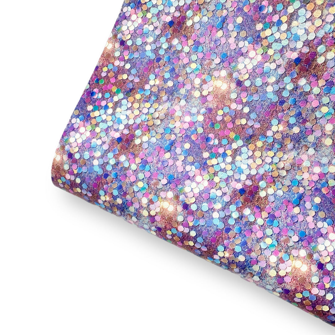 Astro Faux Glitter Premium Faux Leather Fabric