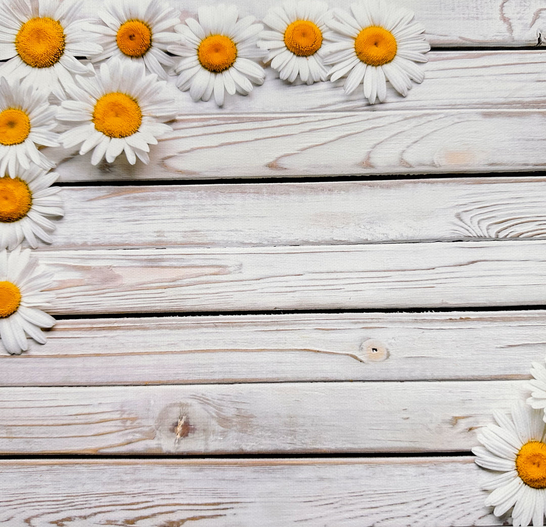 Daisy Wooden Corner Canvas Photography Background