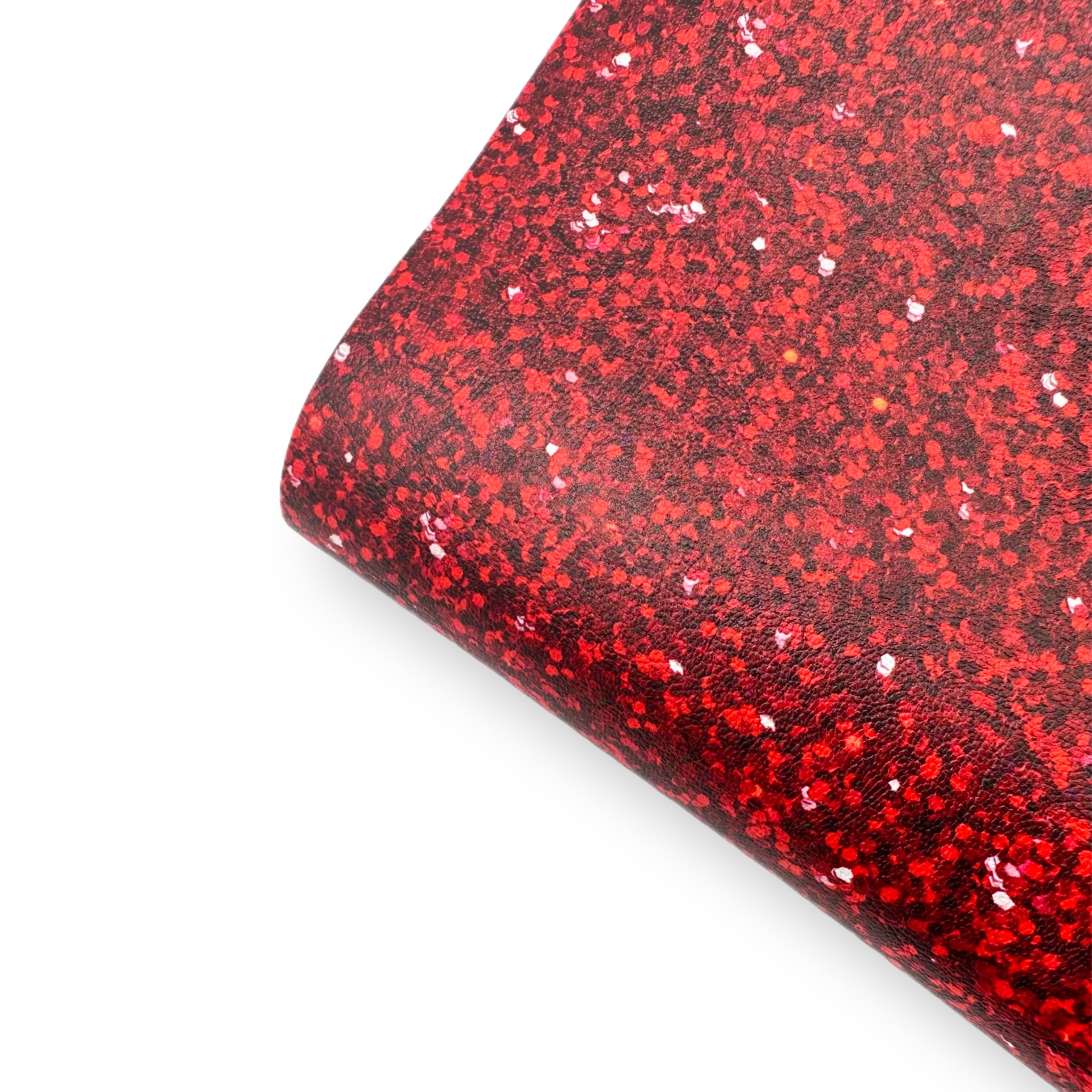 Little Red Faux Glitter Effect Premium Faux Leather Fabric Sheets