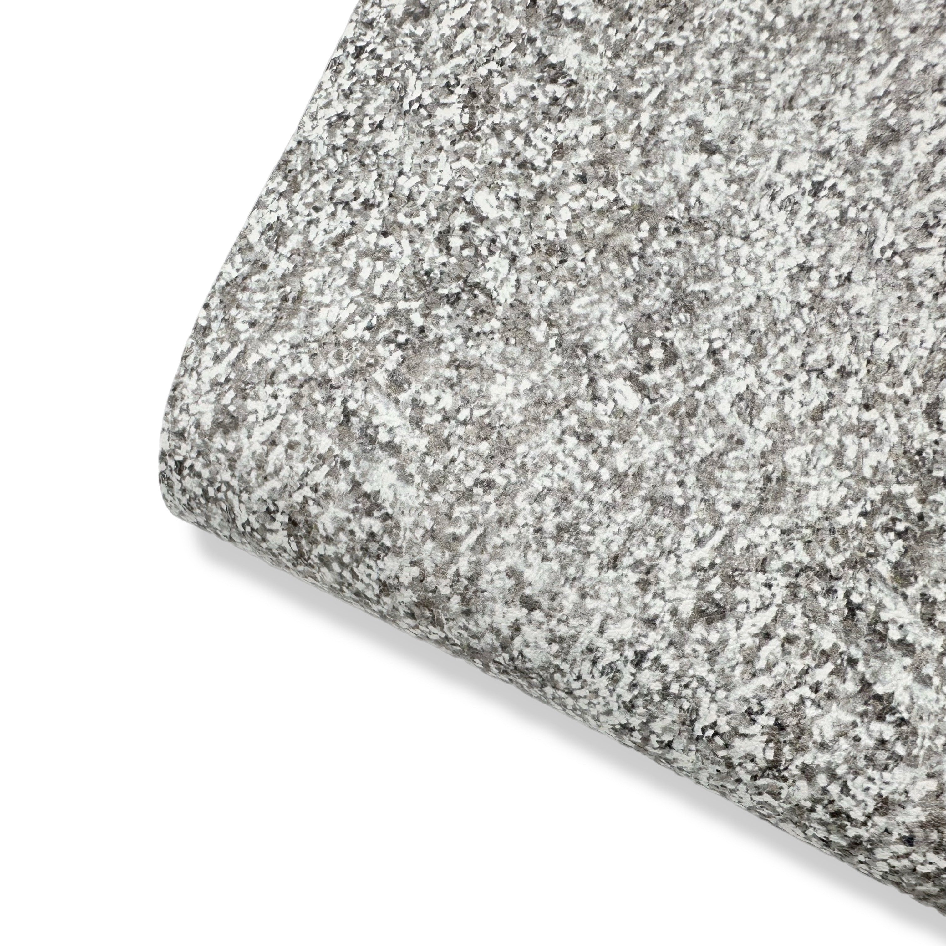 Silver Dust Glitter Faux Effect Premium Faux Leather Fabric