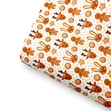 Gingerbread Friends Premium Faux Leather Fabric Sheets