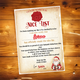 official north pole santas nice list certificate with personalisation