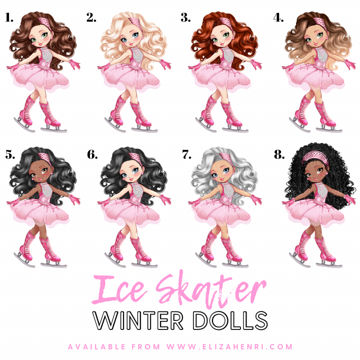 Ice Skater Girls DTF Full Colour Transfers