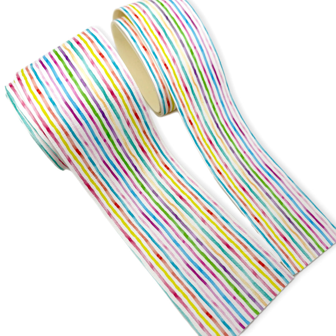 Party Stripes Faux Leather Mega Bow Strips- 2 Sizes