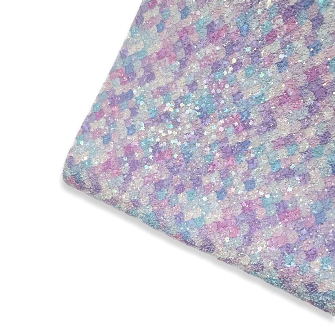 Bubblegum Mermaid Scales Chunky Glitter Fabric