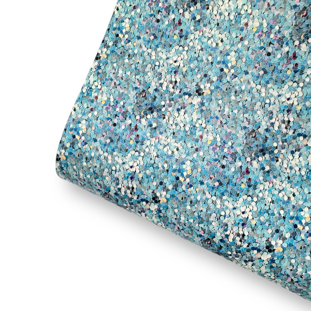 Frozen Vibes Faux Glitter Premium Faux Leather Fabric