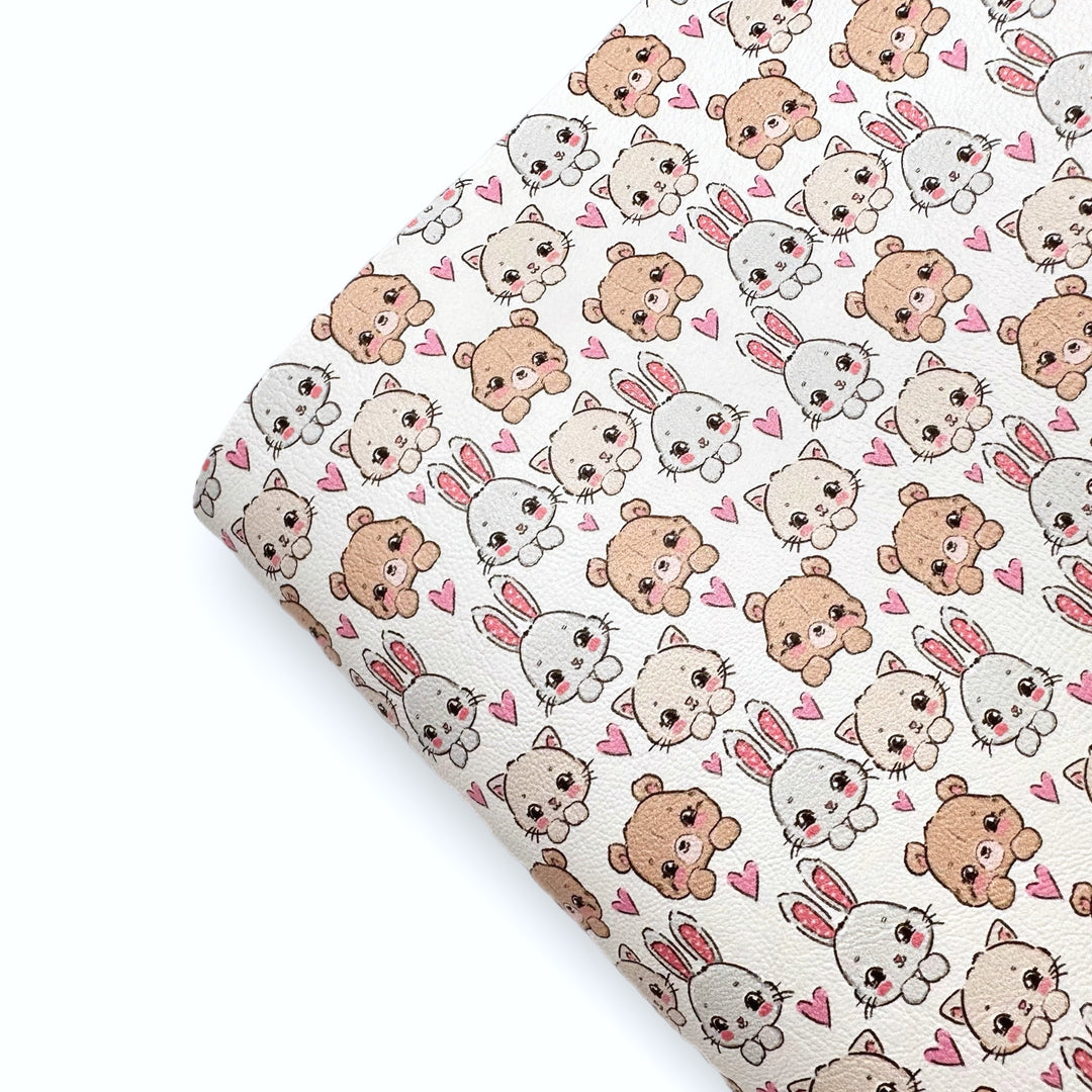 Bunny & Friends Premium Faux Leather Fabric