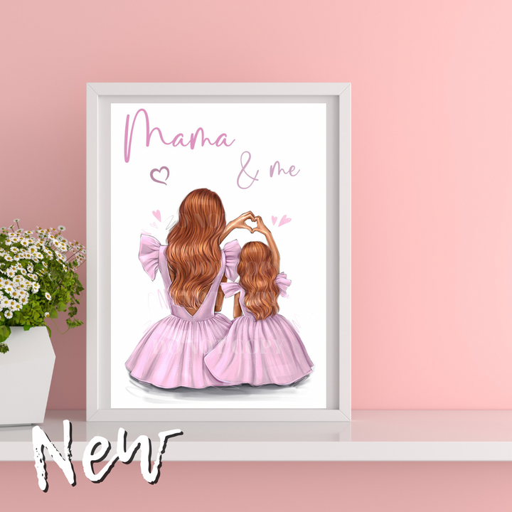 Mama & Me Girly Premium Card or Canvas Prints