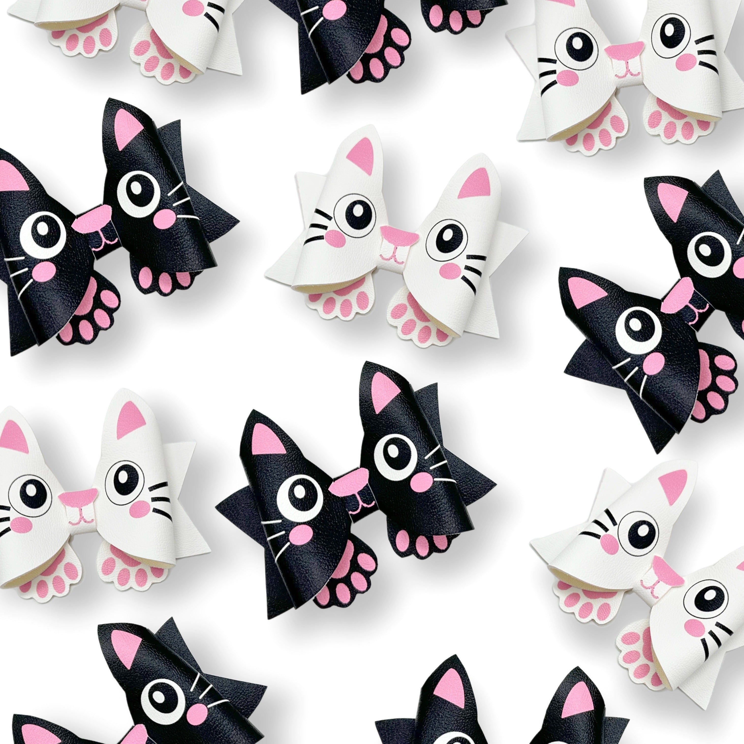 Candy Cat Faux Leather DIY Hair Bow Loops & Craft Cutout Sheets