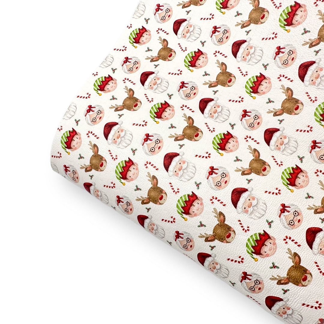 Santa's Squad Premium Faux Leather Fabric Sheets