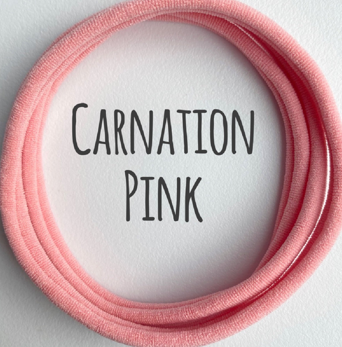 Skinny Nylon Headbands- Dainties- Carnation Pink (closest to formally known as pastel pink)