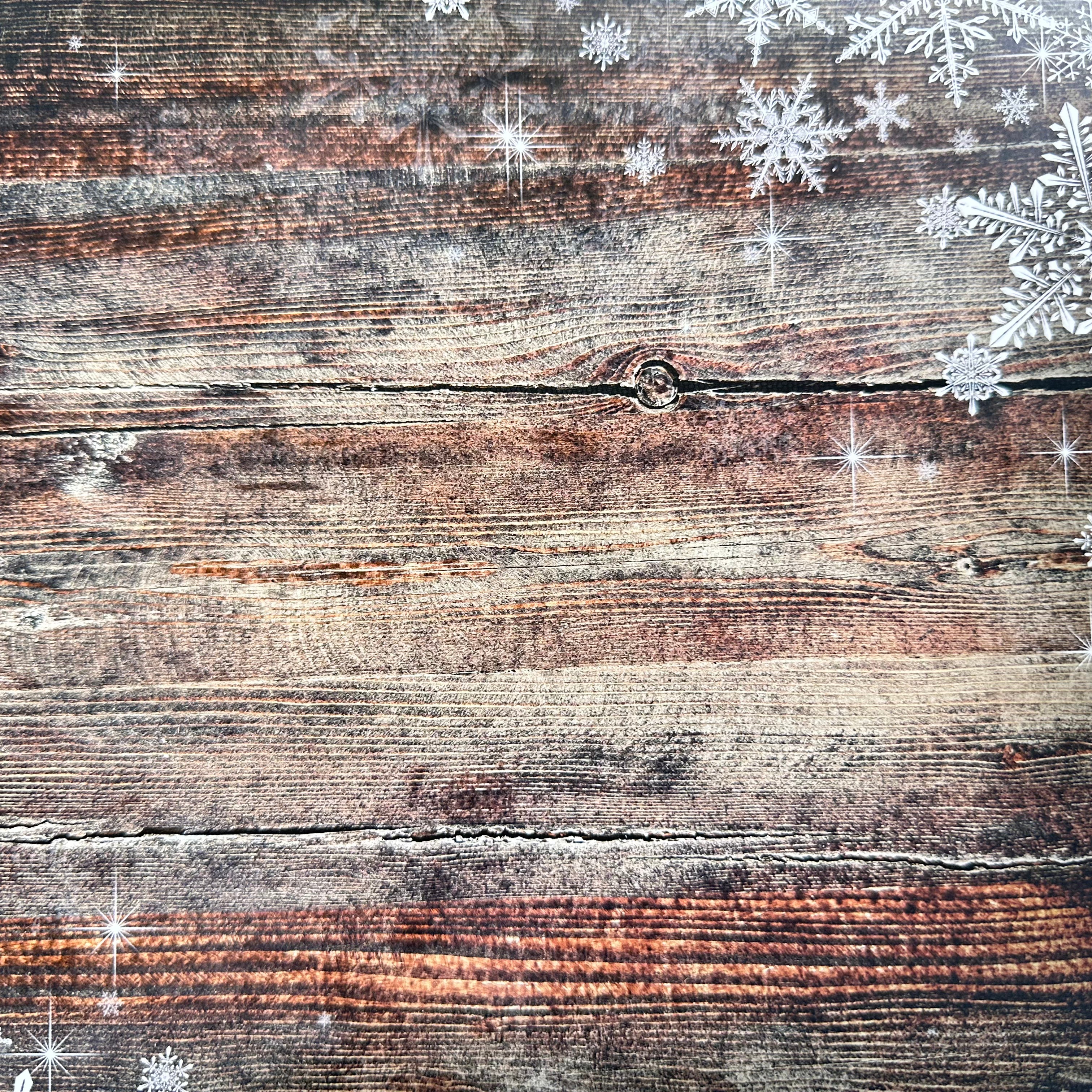 Snowy Wooden Effect Canvas Photography Background