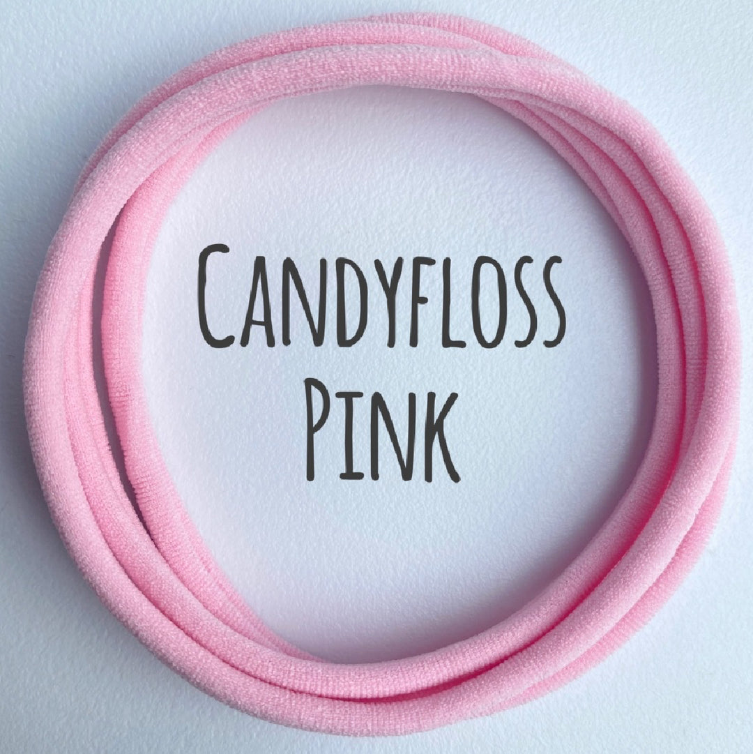 Skinny Nylon Headbands- Dainties- Candyfloss Pink