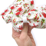 Pretty Christmas Floral Faux Leather Mega Bow Strips