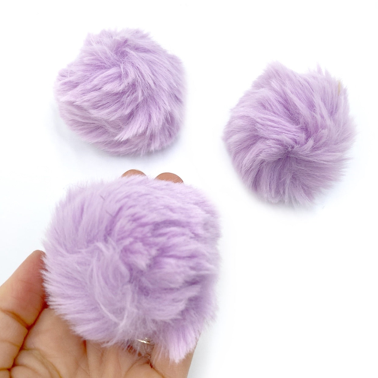 Luxury Fluffy Pom Poms with elastic Hoops 8cm