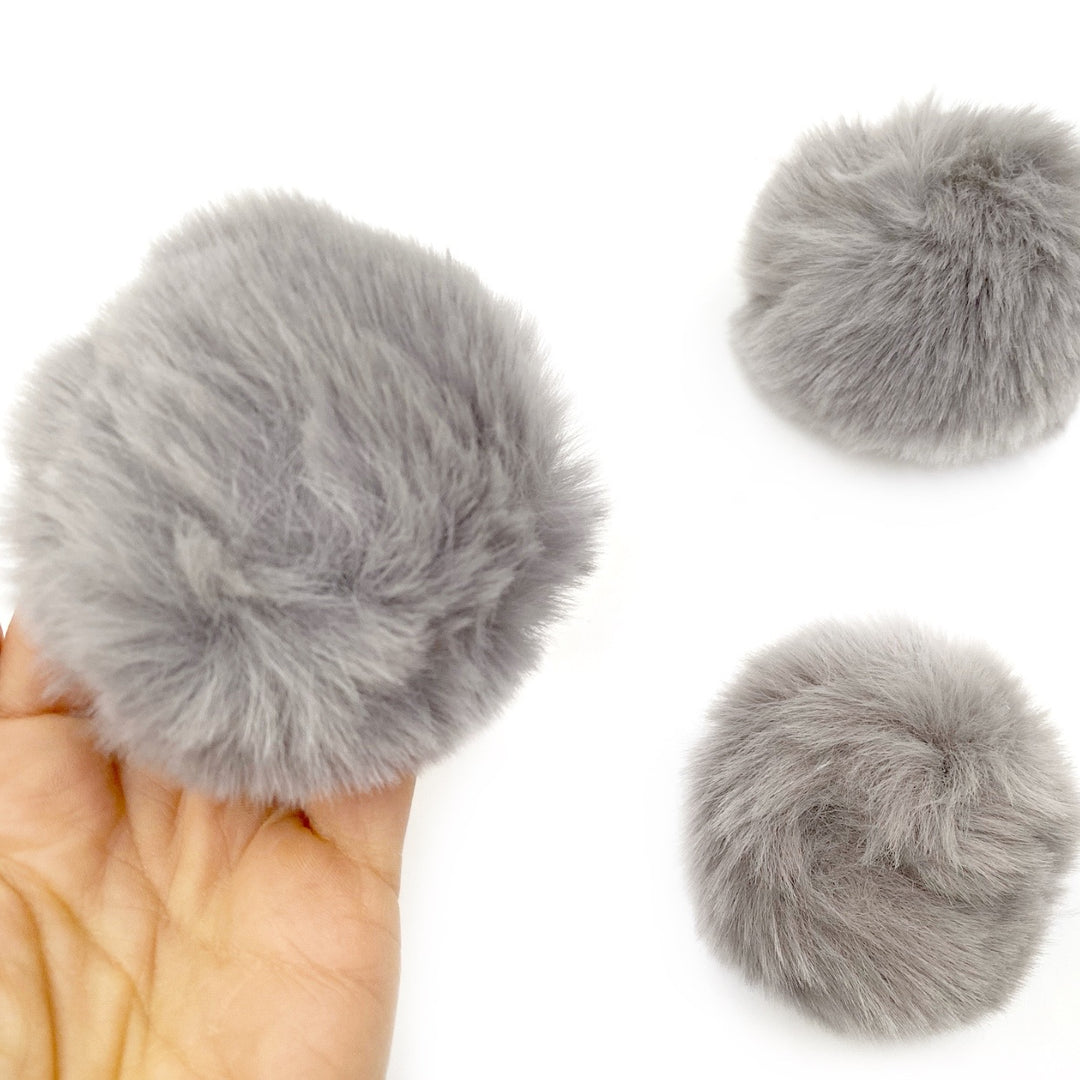 Luxury Fluffy Pom Poms with elastic Hoops 8cm