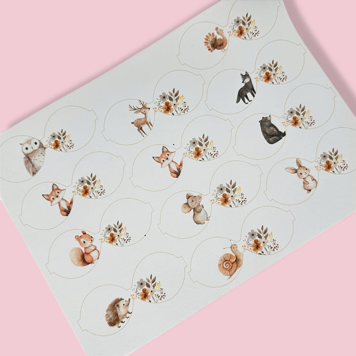 Mini Woodland Friends -Set of 12 Mini Bows Faux Leather Craft Cutout Sheets