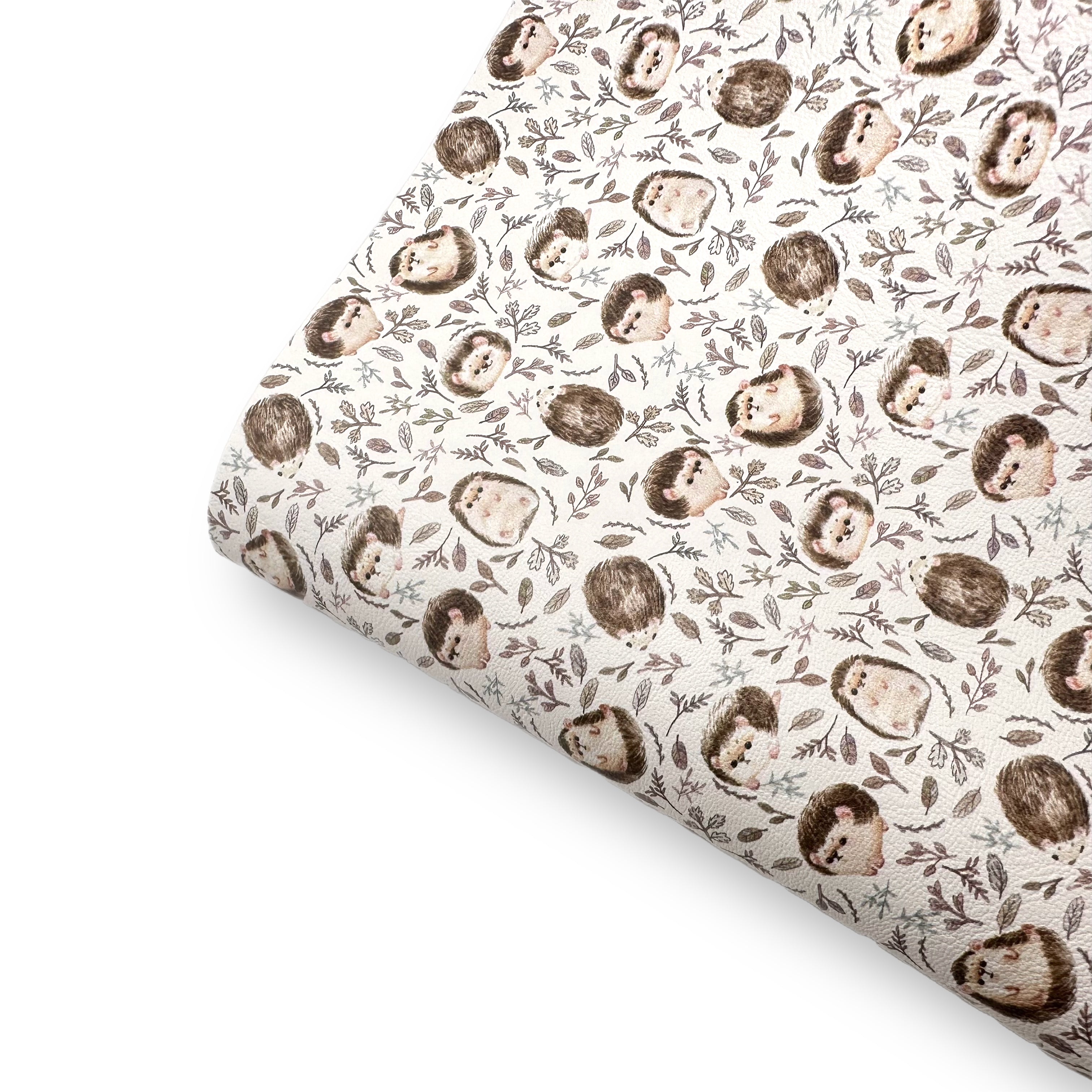 Baby Hedgehogs Premium Faux Leather Fabric Sheets