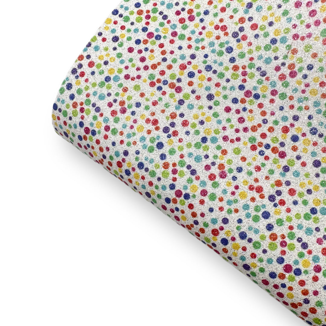 Polka Dots Printed Fine Core Glitter Fabric