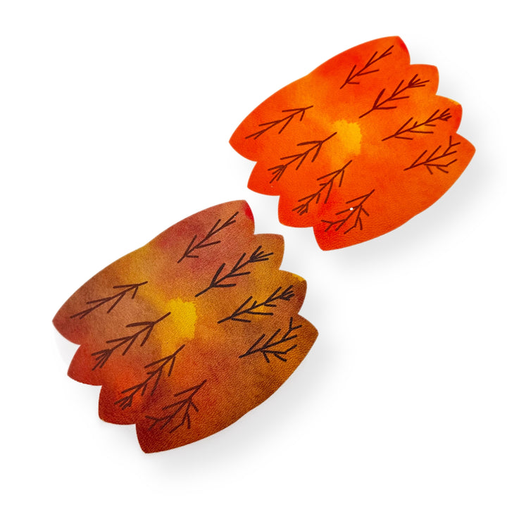 Autumn Leaf Pinch Bows DIY Cutout Faux Leather Fabric Sheets