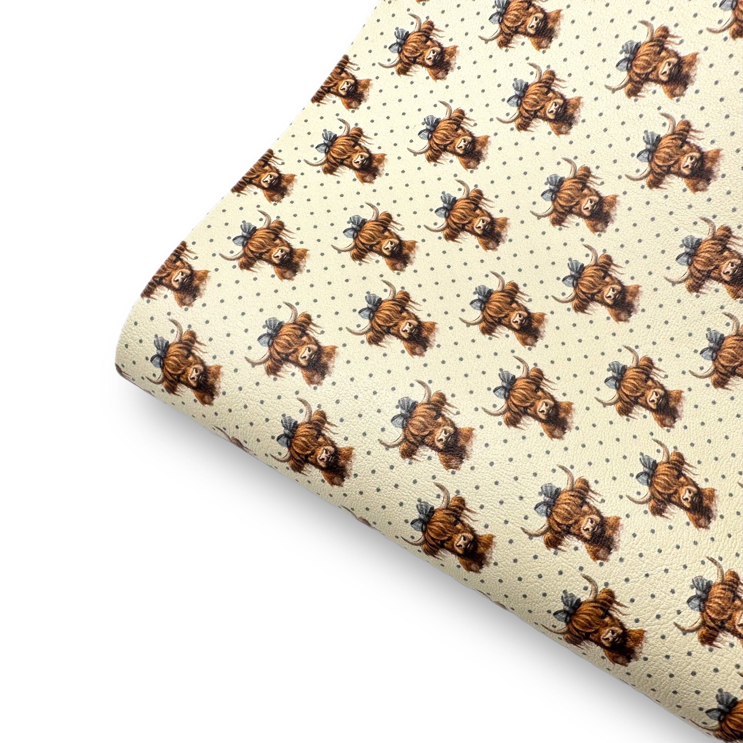 Highland Cows Premium Faux Leather Fabric Sheets