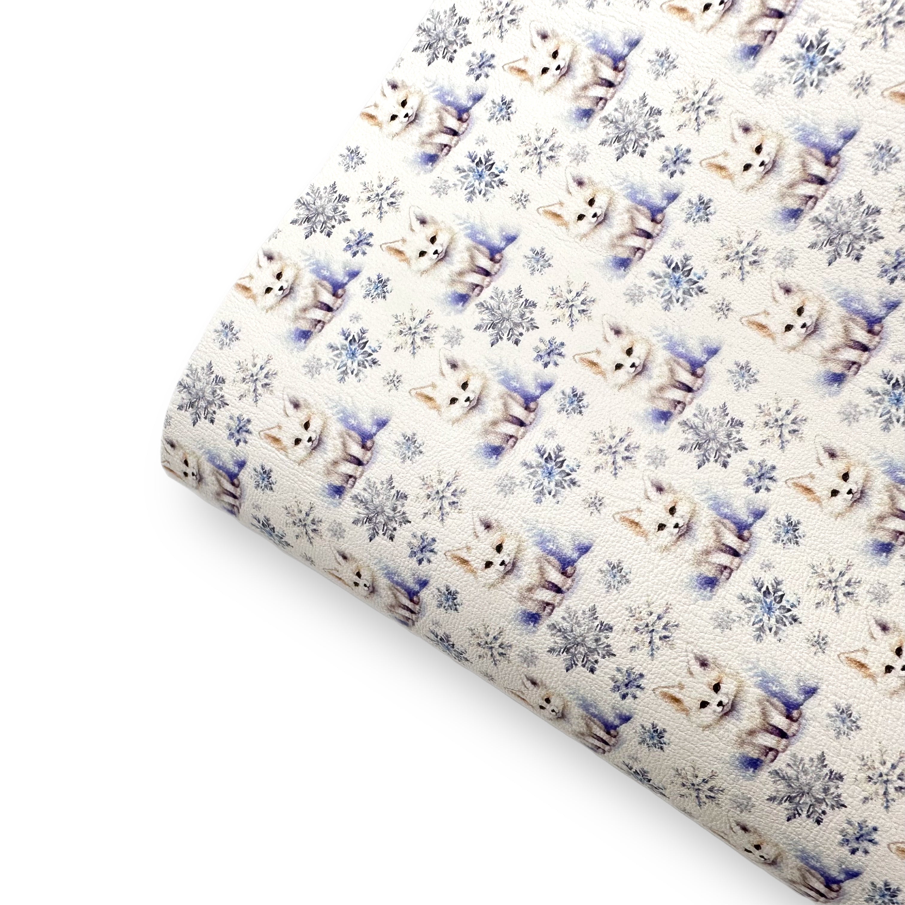 Snowy Fox Premium Faux Leather Fabric Sheets