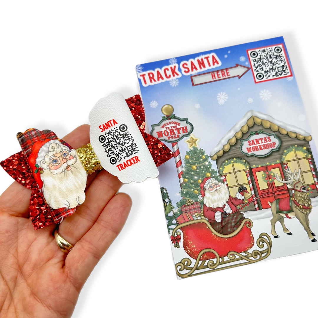 Santa Tracker Bow Display Cards- Pack of 4