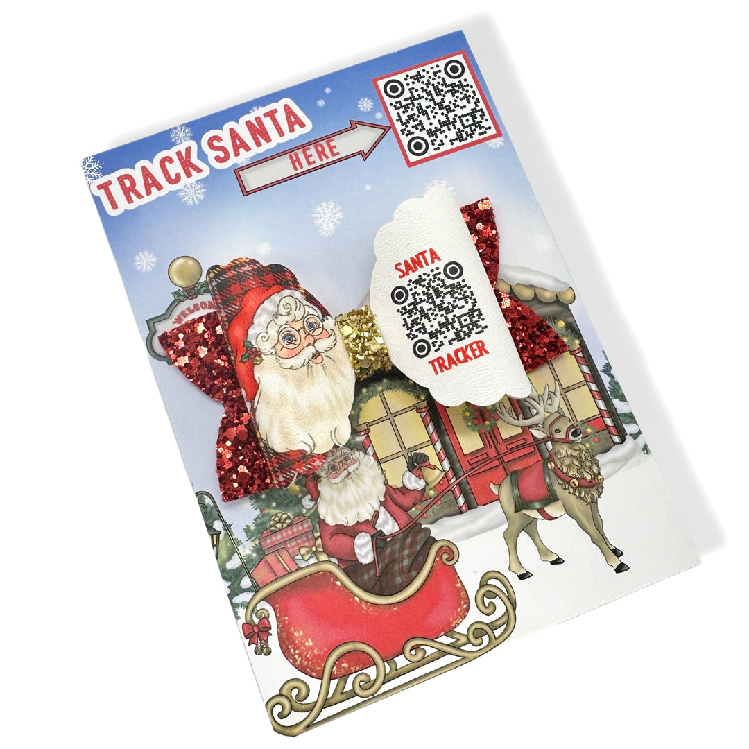 Santa Tracker Bow Display Cards- Pack of 4