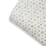 Silver Snowflakes Premium Faux Leather Fabric